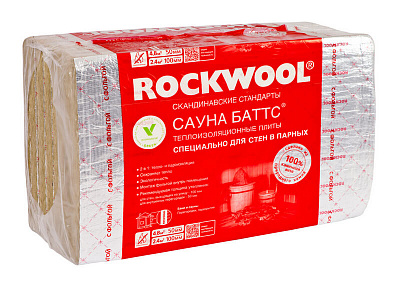 Утеплитель Сауна Баттс Rockwool (1000*600*50) 8п/0,24м3/4,8м2 (12 уп/п) фото Центр Металлокровли