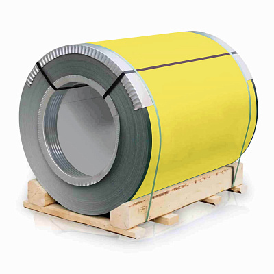 Рулон стали полиэстер RAL1018 Желтый 0.45х1250мм закрытый