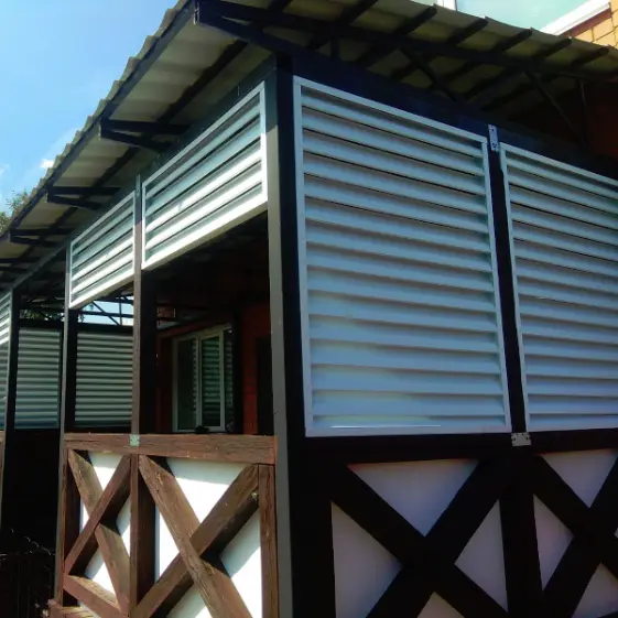 Беседка с отделкой Еврожалюзи RAL9003 Белый двусторонний