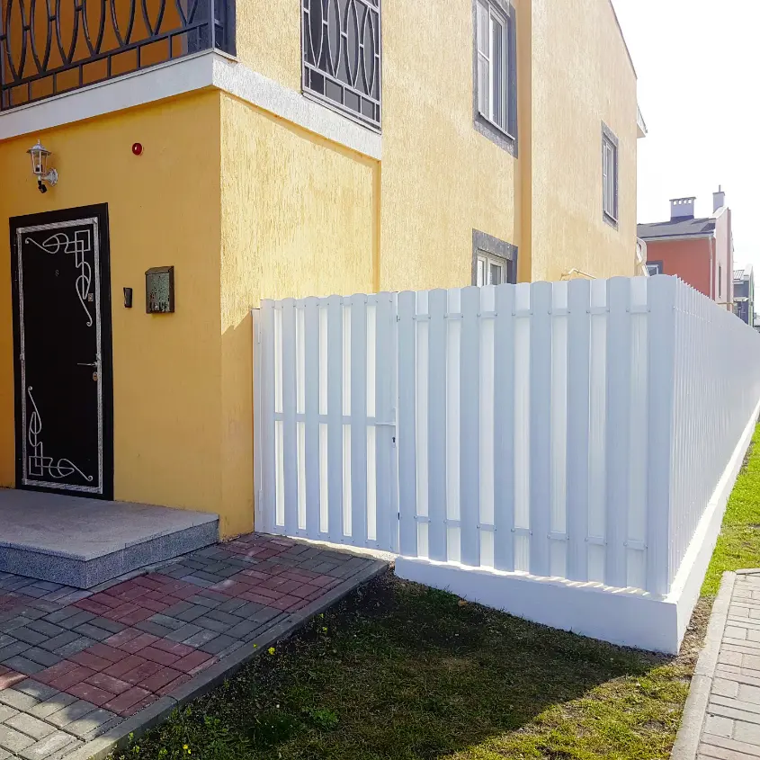 Фото 3 палисадник штакетник Полукруглый RAL9003 Белый двусторонний