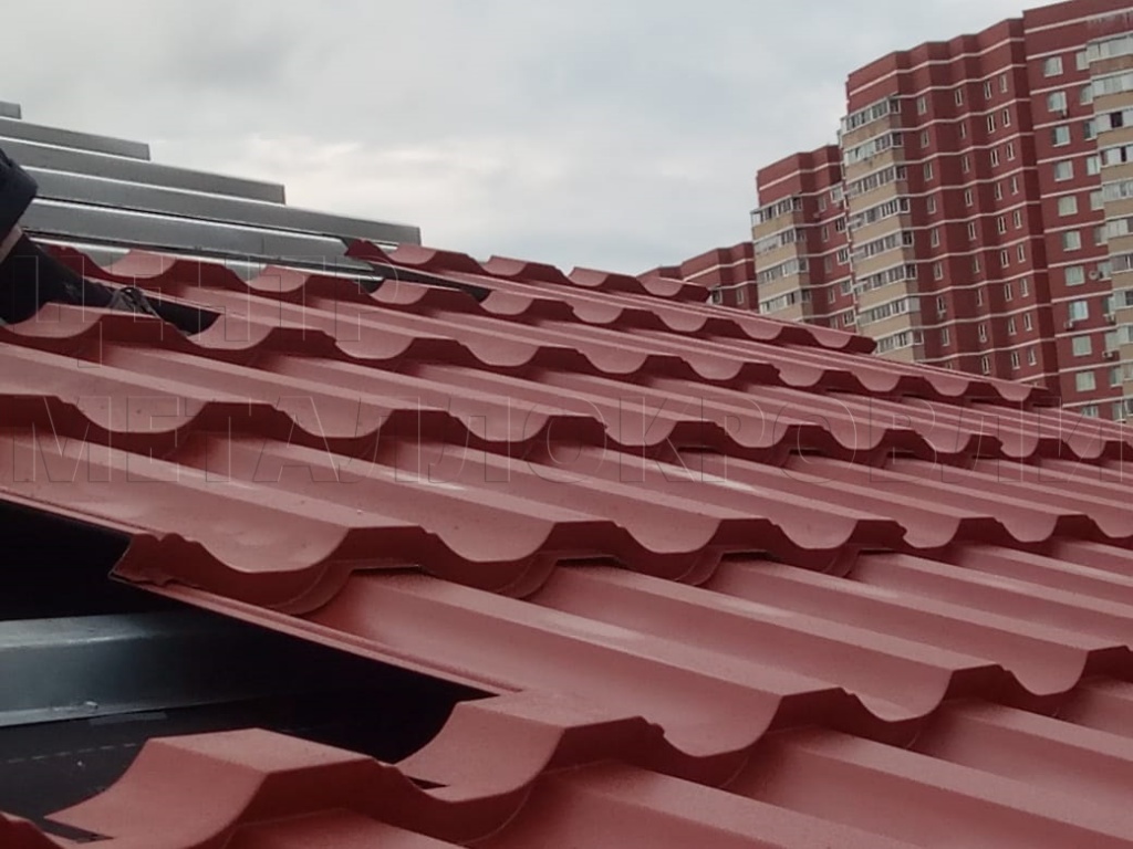 Металлочерепица Геркулес 8004 терракотовый Стальной Бархат от Центра Металлокровли в Йошкар-Оле