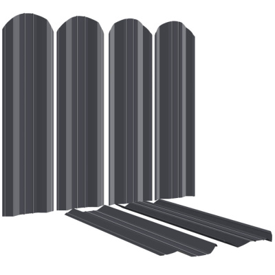 Штакетник ЭКО-М 95мм RAL7024-7024 Серый Графит 2-х сторонний для забора