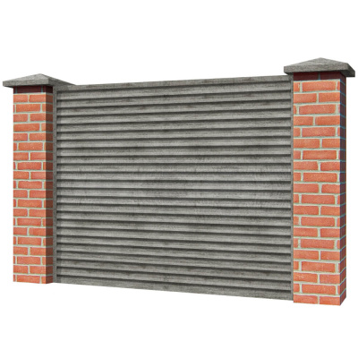 Забор жалюзи ЭКО-Z Винтаж SteelArt односторонний на кирпичных столбах